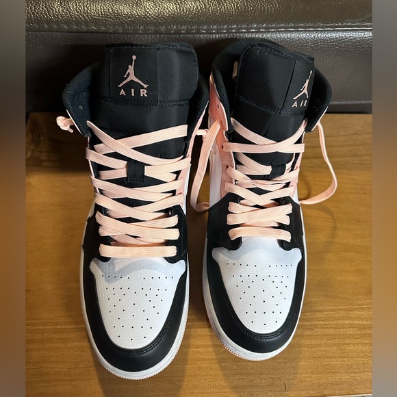 Nike Air Jordan 1 Mid Crimson Tint Arctic Orange Pink/Black Toe Mens 13 Like New - Picture 3 of 12